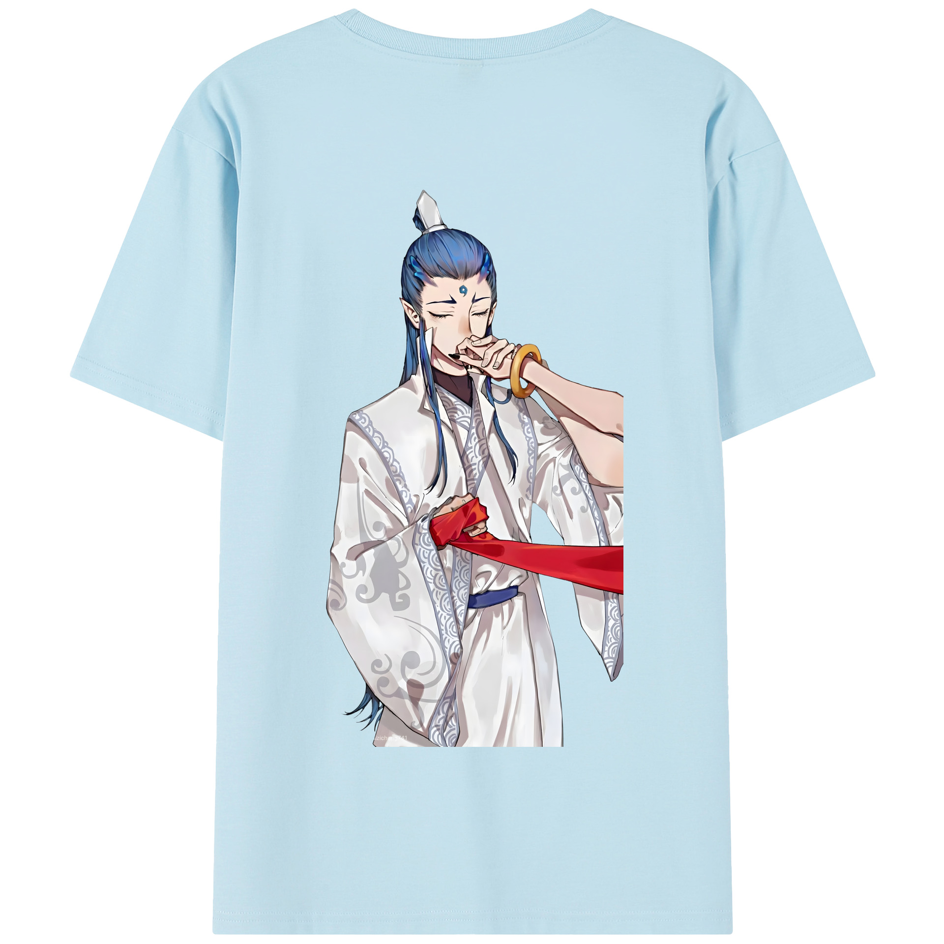 （画像用） Ne Zha 2 ナタ 魔童の大暴れ 綿100％半袖Tシャツ（背面プリント）